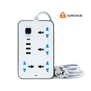 2500W Smart Power Extension Board with 4 AC Outlets, 3 USB Ports & One Charge Type-C